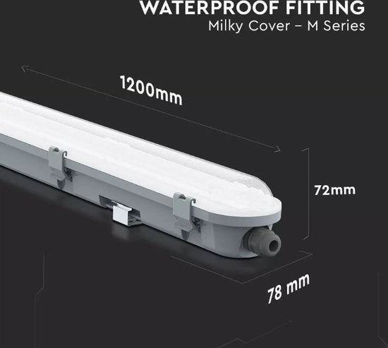 V-tac VT-120036 LED-Leuchtstoffröhre 120cm - 36W - 6400K - 4320 Lumen - IP65
