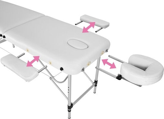 2-Zonen-Massagetisch - 4 cm Matratze - Alu - weiß - 402788