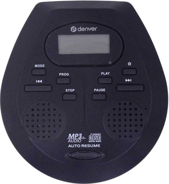 Denver Discman CD- & MP3-Player - Anti-Schock - Integrierte Lautsprecher - Inklusive Kopfhörer - CD, CD-R, CD-RW, MP3, LCD-Bildschirm - DMP395 - Schwarz