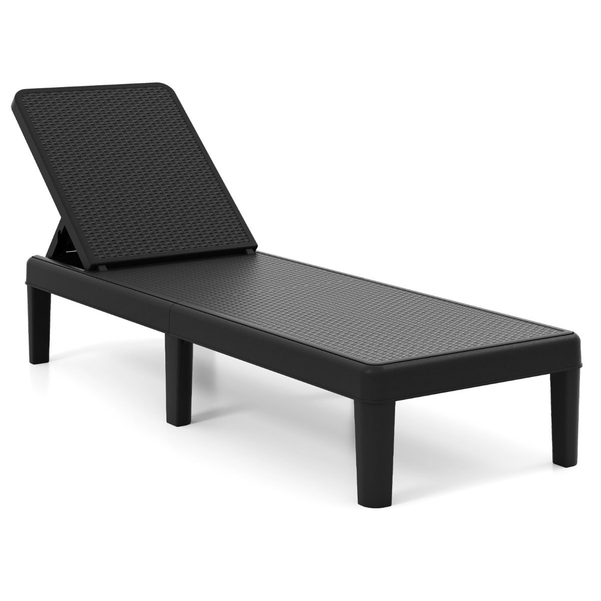 Coast Gartenliege – 4-fach verstellbare Rückenlehne – Rattan-Optik – schwarz – 1 Stück