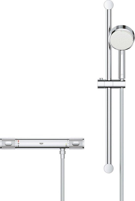 GROHE Grohtherm thermostatische Aufputz-Brausebatterie mit Gleitstange und Handbrause Chrom