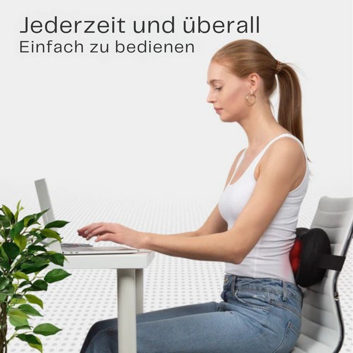 Auronic Shiatsu Massagekissen - für Nacken & Rücken - Wärmefunktion - Kabellos - Schwarz