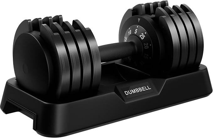 Yaheetech Verstellbare Hantel – 5–25 kg – 1 Stück – 44 × 22 × 22 cm – Schwarz/Weiß