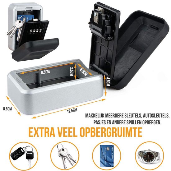 Strex Schlüsseltresor mit Zahlenschloss - Innen und Außen - wetterfest - Homecare - Schlüsseltresor - Schlüsseltresor für den Außenbereich mit Code - Schlüsseltresor mit Code für den Außenbereich