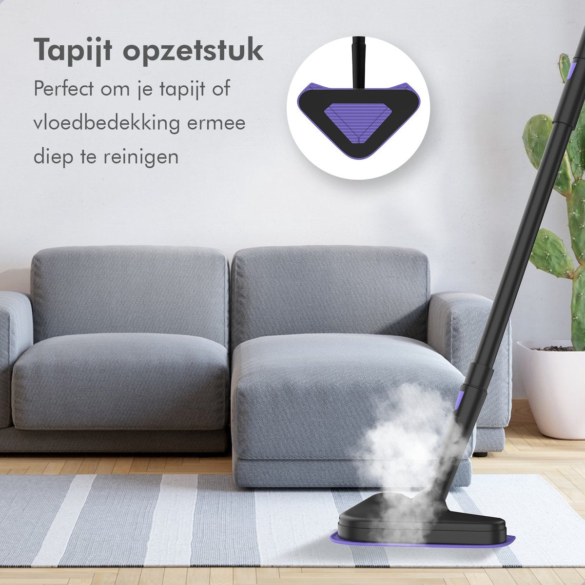 Motionflow - 16-in-1 Dampfreiniger - Fleckenreiniger - Tiefenreinigung für Boden, Sofa, Bad und Teppich - Schwarz