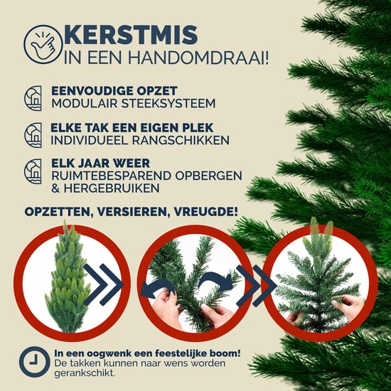 Casaria Künstlicher Weihnachtsbaum - Metallbasis 180cm 613 Punkte - Inklusive Ständer - Grün