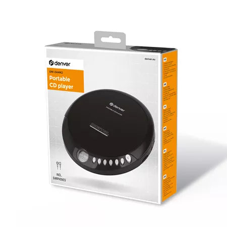 Denver Discman Tragbarer CD-Player - Inklusive Kopfhörer - CD/CD-R/CD-RW - Schwarz