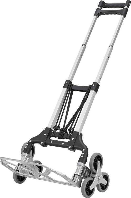 Juskys Zusammenklappbarer Treppenwagen / Steeple Trolley - Max. 80 kg - Inkl. Handschuhe & Expansionsseil