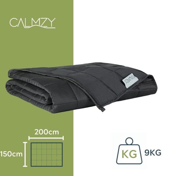 Calmzy Bamboo weighted blanket 9 KG - Beschwerte Decke - 150 x 200 cm - Dunkelgrau