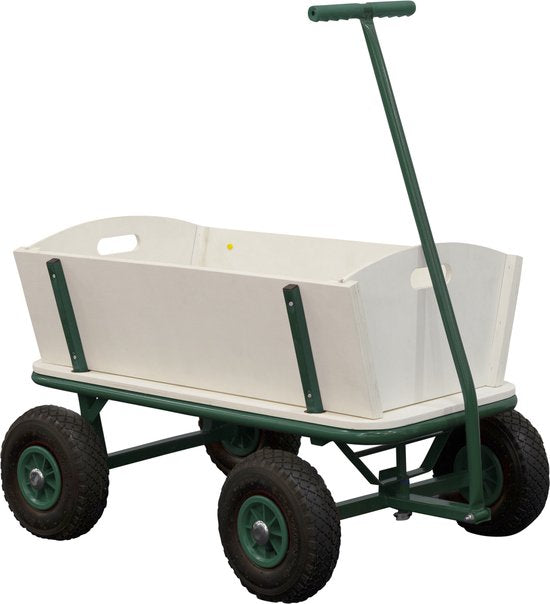 Sunny Billy Beach Wagon Wagon Grün - Klares Holz - Wagen mit Luftreifen - 94x61x97cm