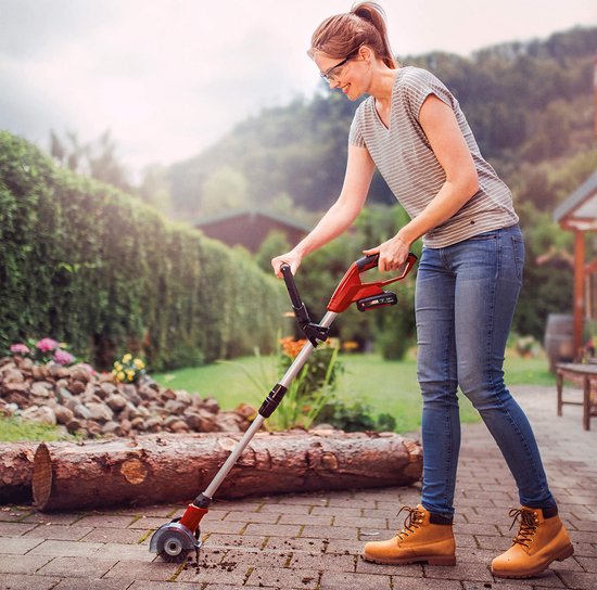 Einhell Akku-Fugenreiniger GE-CC 18 Li Solo – Power X-Change – 18 V/Li-Ion – 1200 U/min – Bürstendurchmesser: 10 cm – inkl. Stahl- und Nylonbürste – ohne Akku und Ladegerät
