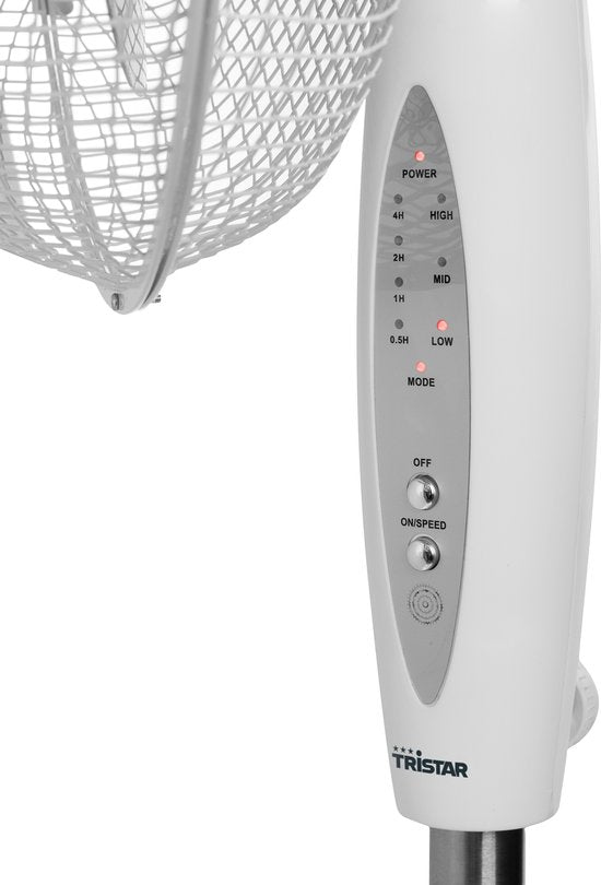 Standventilator 40 cm - Mit Fernbedienung & Timer - 3 Geschwindigkeiten - Höhenverstellbar - Tristar VE-5898 - Weiß