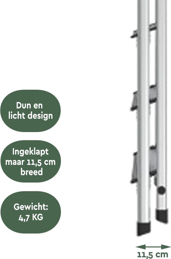 BRASQ Haushaltsleiter 5-stufig Silber - Küchenleiter Zusammenklappbar Aluminium für den privaten und professionellen Gebrauch - Leiter - Rutschfest
