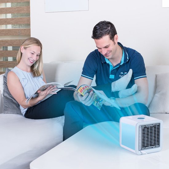 Livington Arctic Air – tragbarer Luftkühler – 7 verschiedene LED-Stimmungslichter – Wasserkühlung – Luftkühler – 3 Geschwindigkeitsstufen – Versandhandelsausgabe
