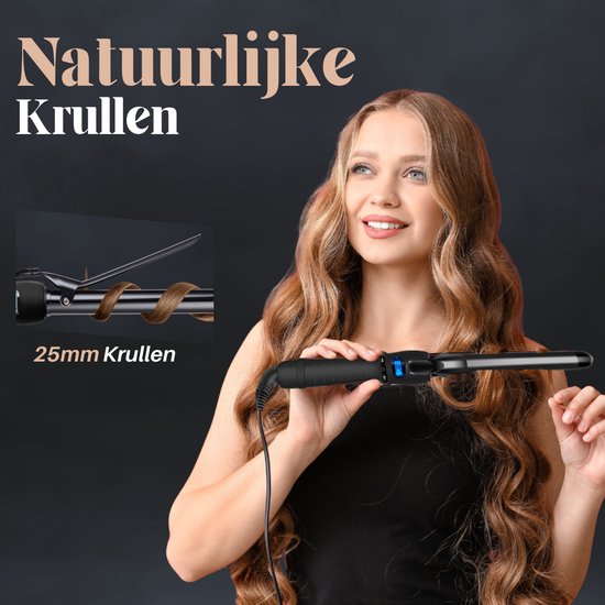 VAIVE Lockenstab mit Klemme - 25MM - Lockenstäbe - Lockenwickler - Lockenstab