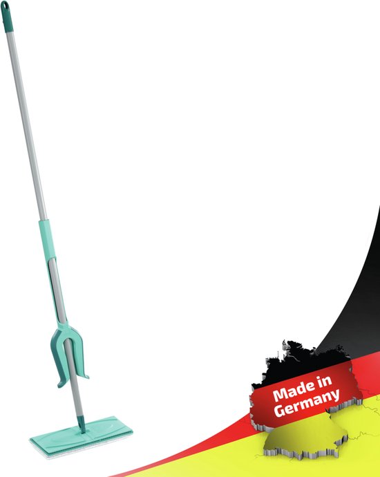 Leifheit Picobello Bodenwischer M Micro Duo mit Stiel – 33 cm Wischbreite – türkis – grau
