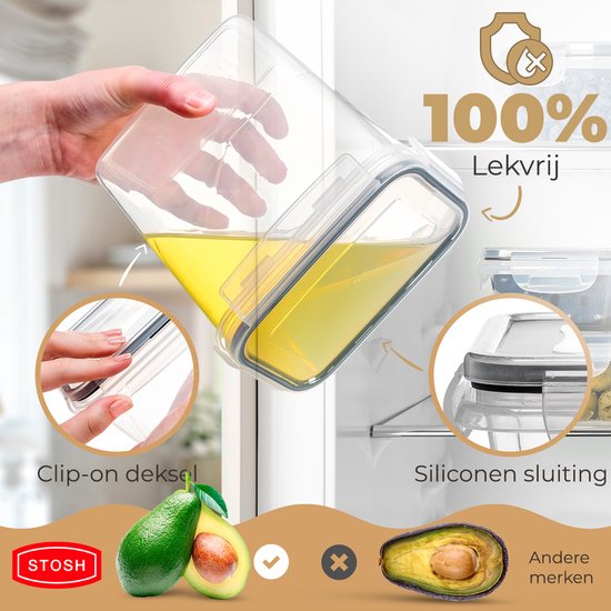Stosh Food Storage Jars - Vorratsgläser - Bonbonglas - 16 Stück - BPA frei - Kunststoff