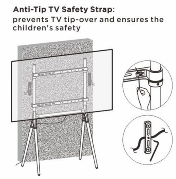Lumi FS12 Easel Studio TV-Ständer – Buchenholz – 138 x 80 x 50 cm – 49–70 Zoll, VESA bis 600 x 400