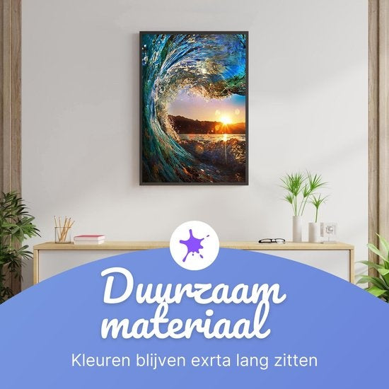 Rubye® Malen nach Zahlen Erwachsene - Schöne Welle - Inklusive Pinsel - Leinwand Malen nach Zahlen - Farben nach Zahlen - 40x50cm