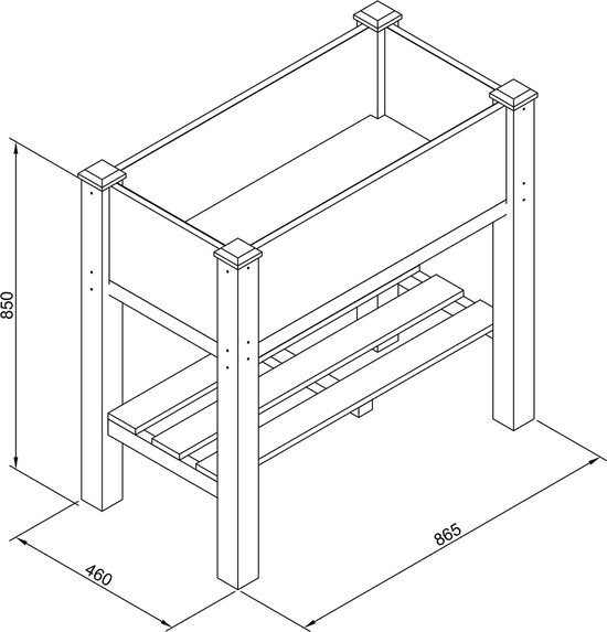 AXI Ari Hochbeet – Blumenkästen für den Außenbereich – Rechteckig – Hemlock-Holz – 100 % FSC-zertifiziertes Holz – 86,5 x 46 x 85 cm – Hochbeet für den Gemüsegarten – Pflanzkübel für Garten und Balkon