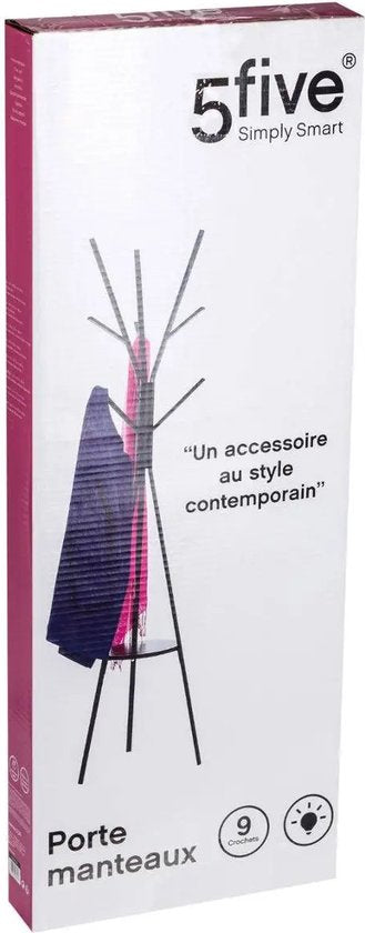 Sphera Garderobe  – 42 cm x 180 cm – Metall/Holz – Schwarz