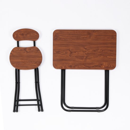 Klapptisch mit Stuhl - Kinderschreibtisch oder Esstisch- Klapptischset -Holzoptik