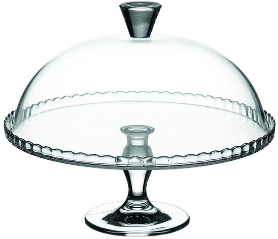 Pasabahce-Platte – mit Glasglocke – Glas – 32,2 cm