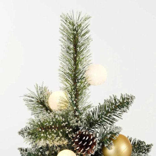 Black Box Trees Kunstweihnachtsbaum „Kaprun“ mit Dekoration H90 x T61 cm – Kunstbaum mit Topf – Kunstweihnachtsbaum für den Innenbereich – 120 Zweige – Grün