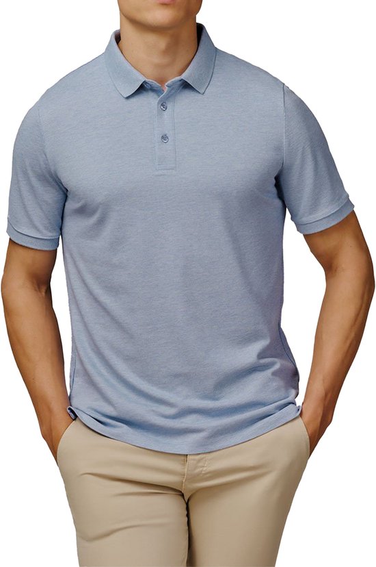 Bamboo Elements - Polo Shirt Herren - Hellblau Größe L - Polo Herren Kurzarm - Pique Stoff - T Shirt Herren - Bamboo