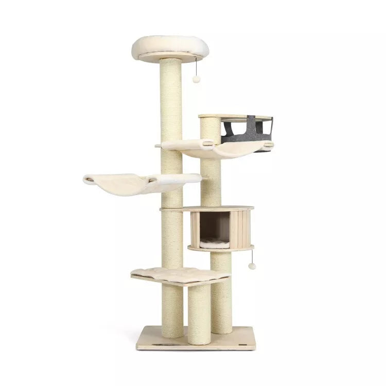 Coast Kratzbaum - Kratzbaum - Max 15 Kg - 75 x 56 x 197 cm - Beige