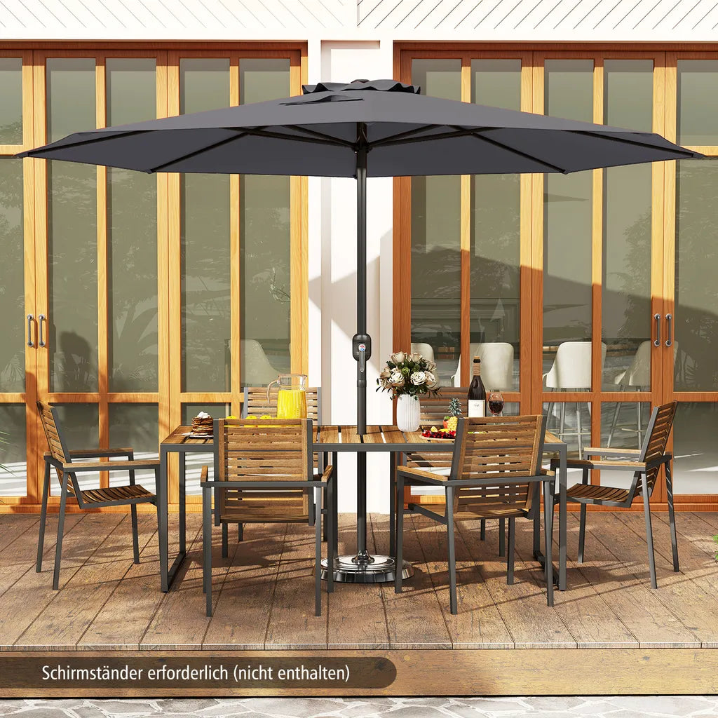 Coast Gartenschirm 350 cm – Anthrazit – Mit Kette und 8 Metallstreben