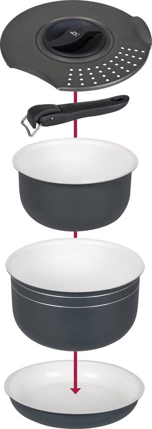 Bo-Camp - Topf- und Pfannenset - Camping - 7-teilig - keramikbeschichtet - Aluminium
