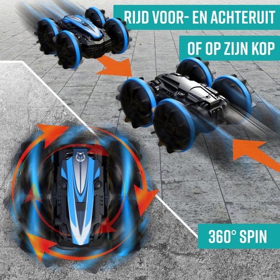 NAPI Controlled Car All-Terrain - RC Car mit 2 Batterien - Wasserdicht - Spielzeugautos Jungen - Outdoor-Spielzeug - Rennwagen/Boot Land & Wasser - 1,5h Spaß - Radiographisch - Aqua-Land Racer