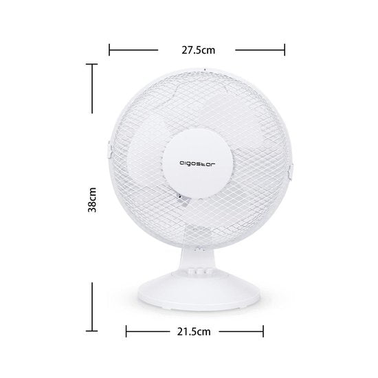 Aigostar Vicki 33JTN – Tischventilator – Perlmuttweiß