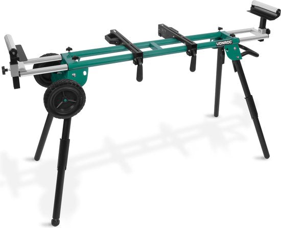 VONROC Unterwagen für Kappsäge - Universalunterwagen - Fahrbar - Höhen- und breitenverstellbar - 150 kg Tragfähigkeit