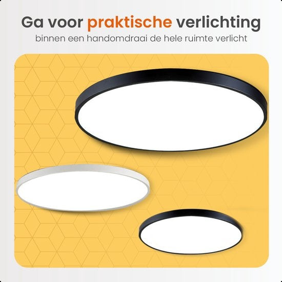 Goliving Deckenleuchte - Deckenleuchte - Led - Extra dünn - Warmweißes Licht - Schlafzimmer - Badezimmer - Wohnzimmer - Ã˜ 23cm - Weiß