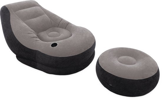 Intex - Aufblasbarer Stuhl - Ultra Lounge mit Fußhocker - 102cm x 137cm x 79 cm