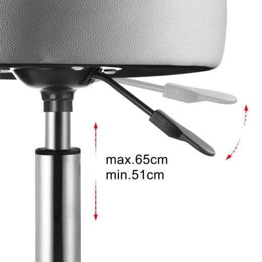 Rollbarer Stuhl Kunstleder Grau 360Â° drehbare Fußstütze