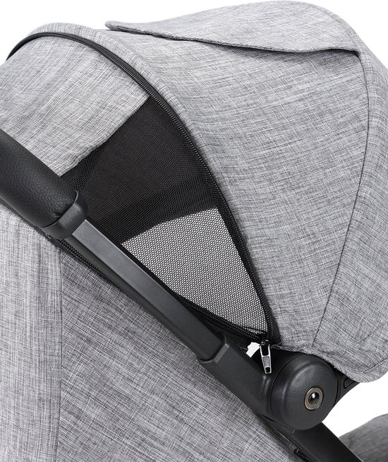 NilaFee™ MaxComfort – Buggy – Bis 25 kg – Klappbarer Buggy – Kinderwagen – Zusammenklappbar – Flecken- und wasserabweisend – Grau