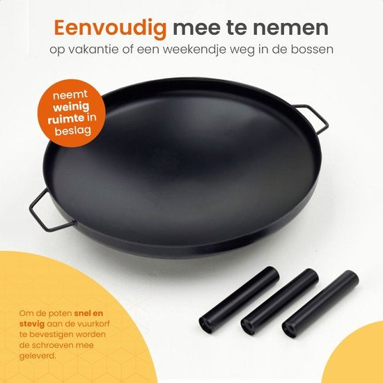 Goliving Outdoor Feuerschale - Feuerkorb - Gartenkamin - Stimmungsvolle Feuerstelle - Terrassenheizer - Stahl - Ã˜ 60cm