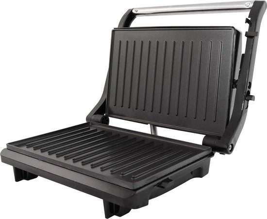 Tomado TGC2001S - Kleiner Kontaktgrill - Toaster - PFAS-frei - Schwarz/Edelstahl - 750 Watt