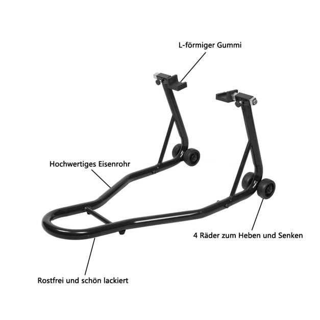 Coast Motorradständer - Max. 400 kg - Motorradlift - Schwarz