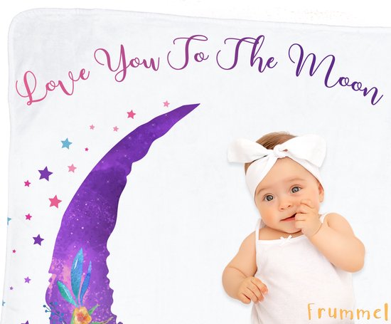 Frummel Milestone Blanket 'Pink Moon' - Baby Milestone Blanket - Geschenk für die Mutterschaft - 100×150 cm