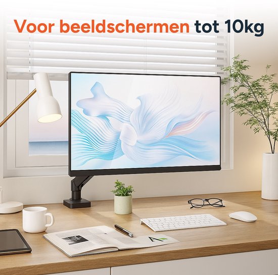 Monitorarm mit Gasfeder - Halterung für 1 Bildschirm - 13 bis 32 Zoll - Halterungen - Extra stabil - Schwarz - Skoov