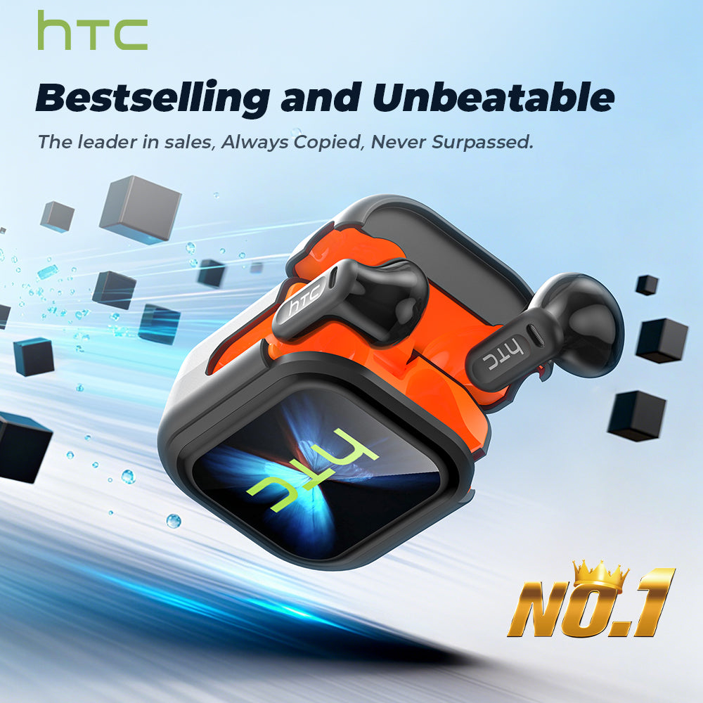 HTC NE20 kabellose Ohrhörer mit KI-Übersetzung – Bluetooth 5.4 – LED-Anzeige