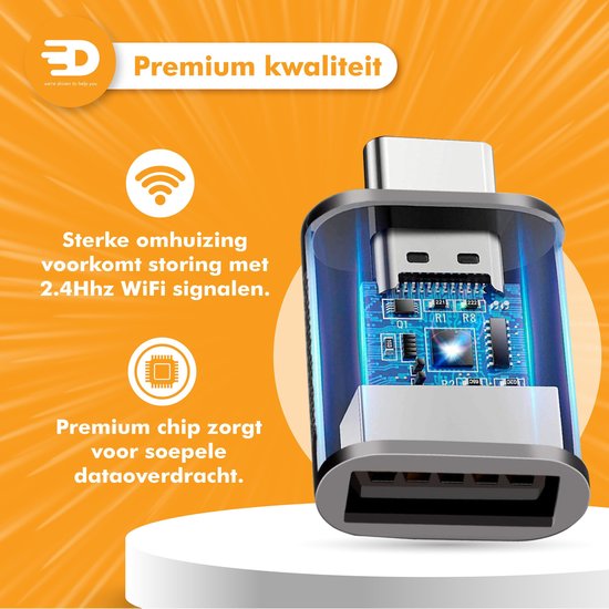 Drivv. USB C zu USB A Adapter - 2 Stück - Space Grau - Thunderbolt 3 - USB 3.0 - 5Gbps