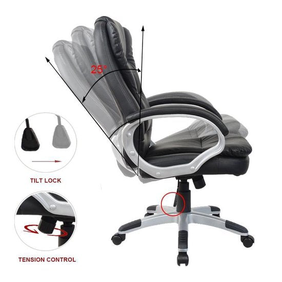 VDD Gaming Desk Chair - Ergonomisch beweglich - Schwarz - 62x50x115cm