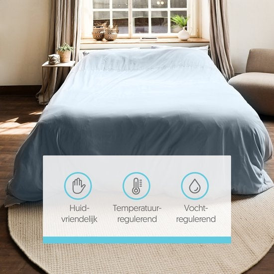 Dreamlab Dekbedovertrek set - 240 x 200/220 cm - Beddengoed met kussensloop - Twee persoons - Vier seizoenen - Microvezel - Stone Gray