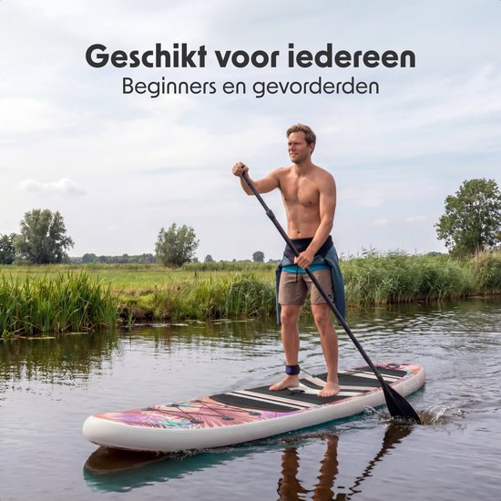 LifeGoods PaddlePro SUP Board - Aufblasbares Paddle Board - Komplettset - Max. 150KG - 320x81cm - Tropisches Rosa