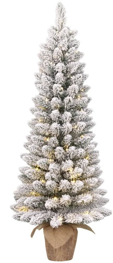 Black Box Trees Gerlos Kunstweihnachtsbaum mit Beleuchtung – Kunstbaum H 120 x T 51 cm – Kunstweihnachtsbaum mit verschneiten Zweigen – Weihnachtsdekoration für den Innenbereich – 166 Spitzen – Grün